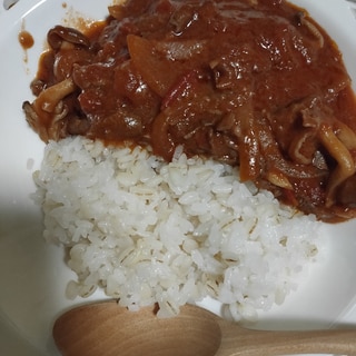 ルーなし トマト缶と米粉のハヤシライス